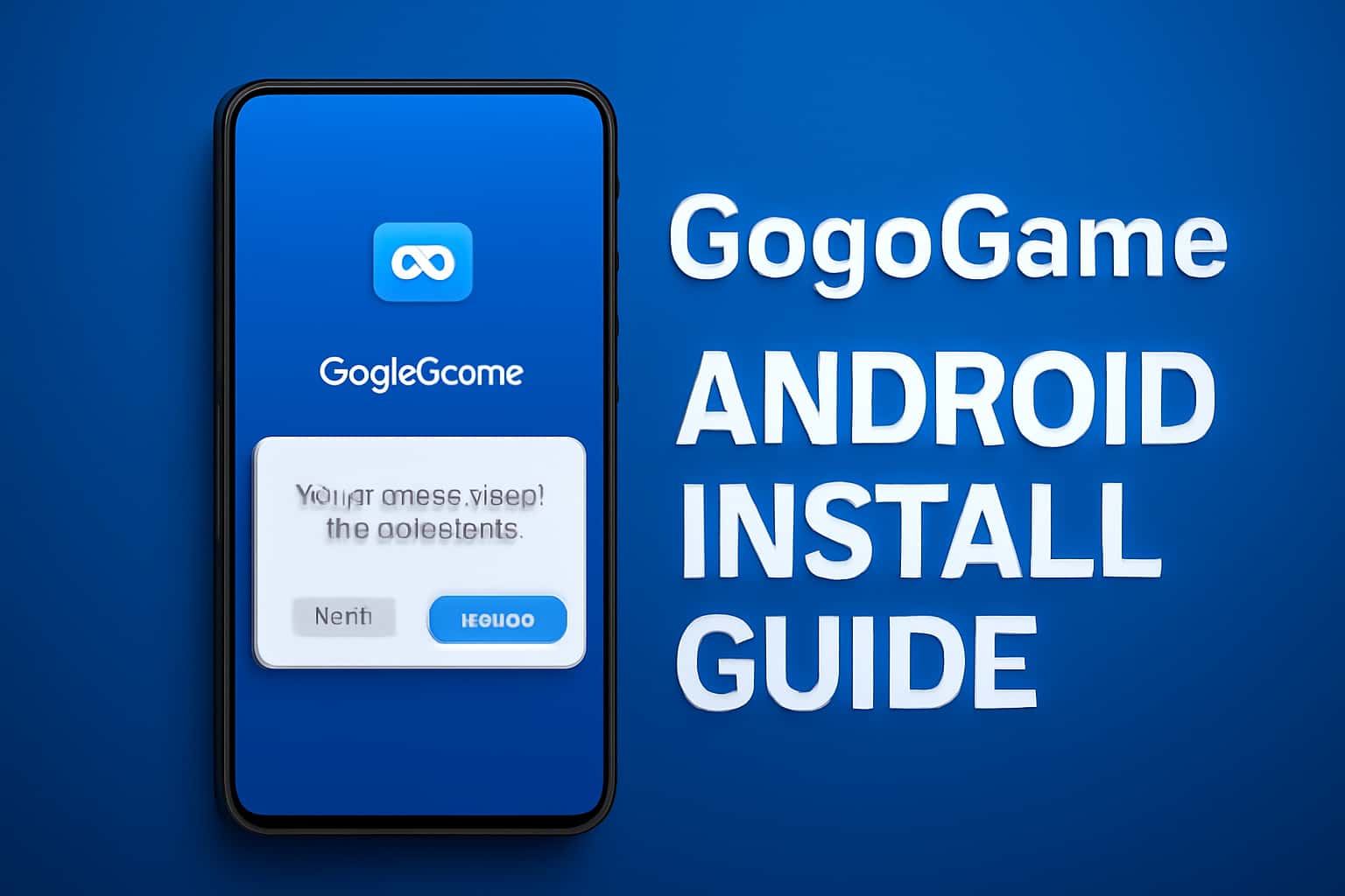 An informational scene depicting the installation process of GogoGame on Android.