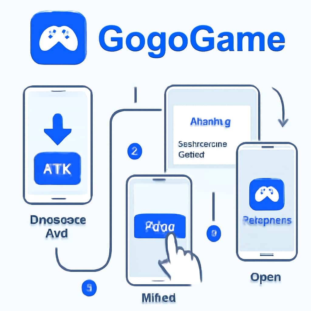 Diagram illustrating GogoGame APK installation steps.