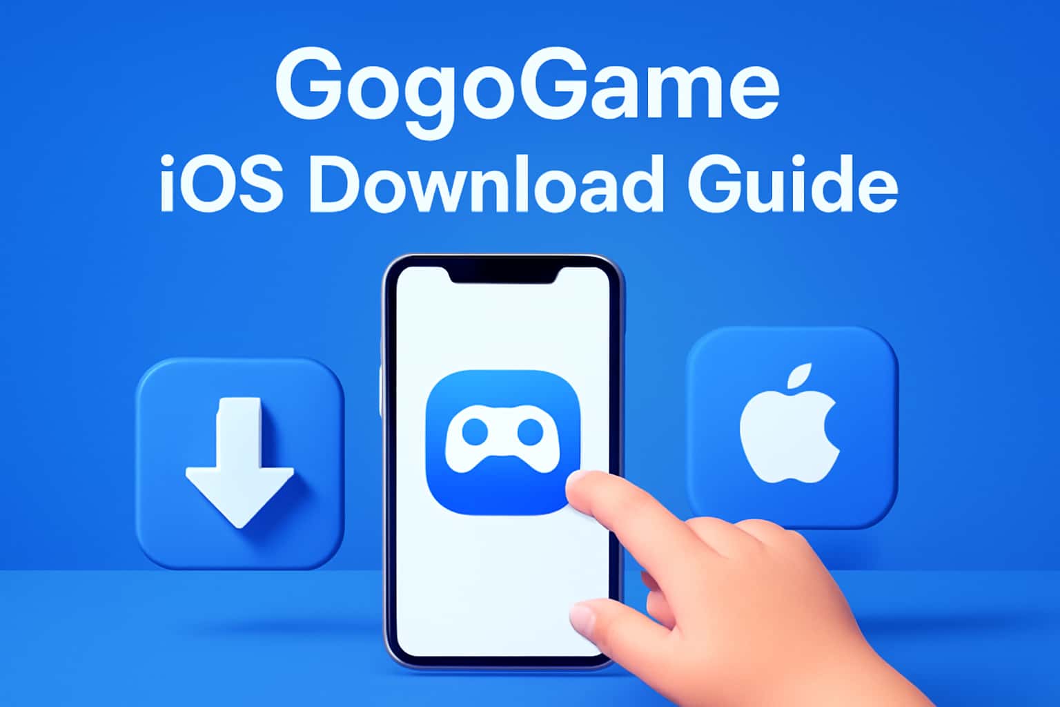 Informational graphic depicting the GogoGame iOS Download Guide