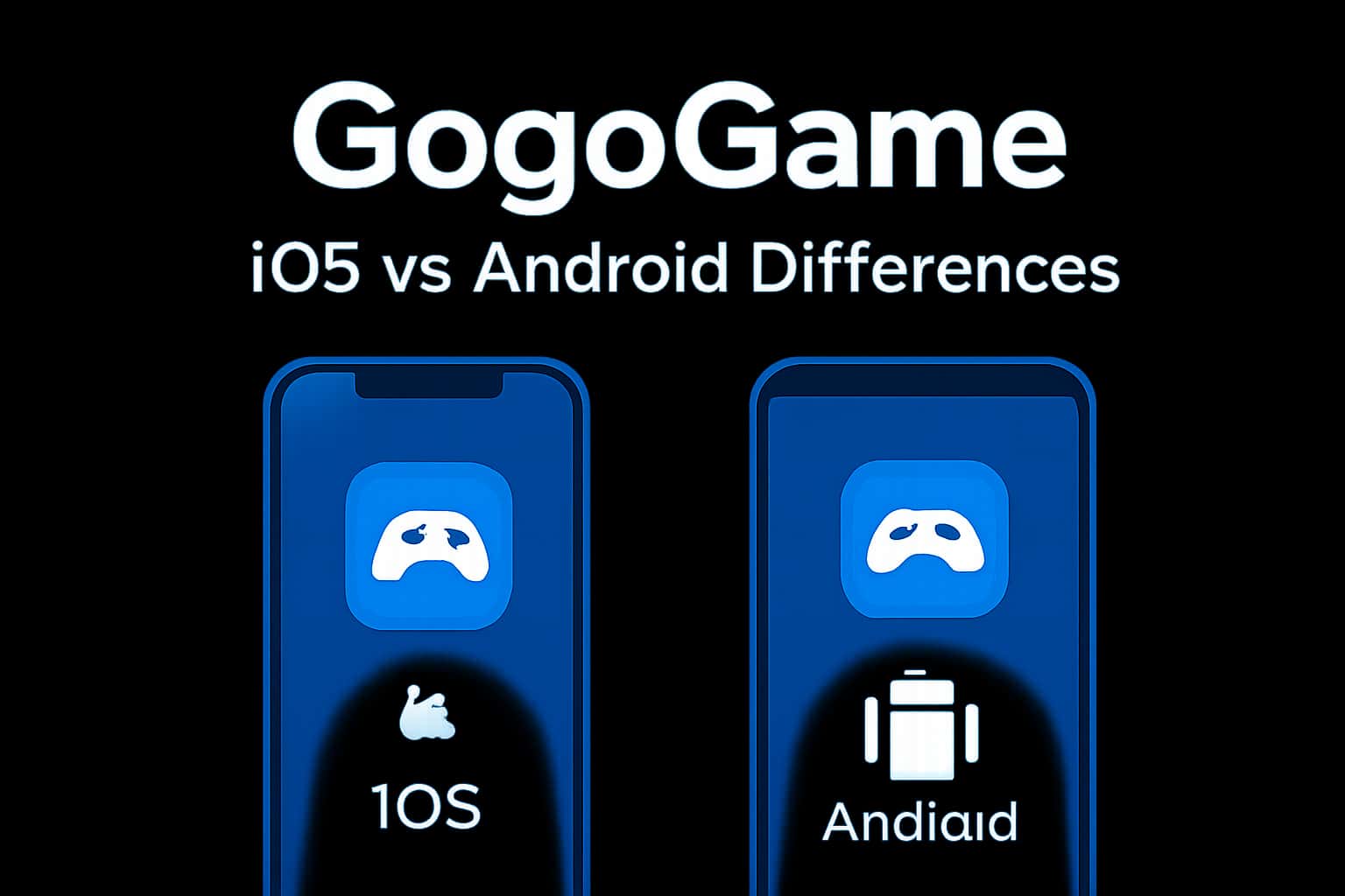 An infographic illustrating the differences between GogoGame on iOS and Android.