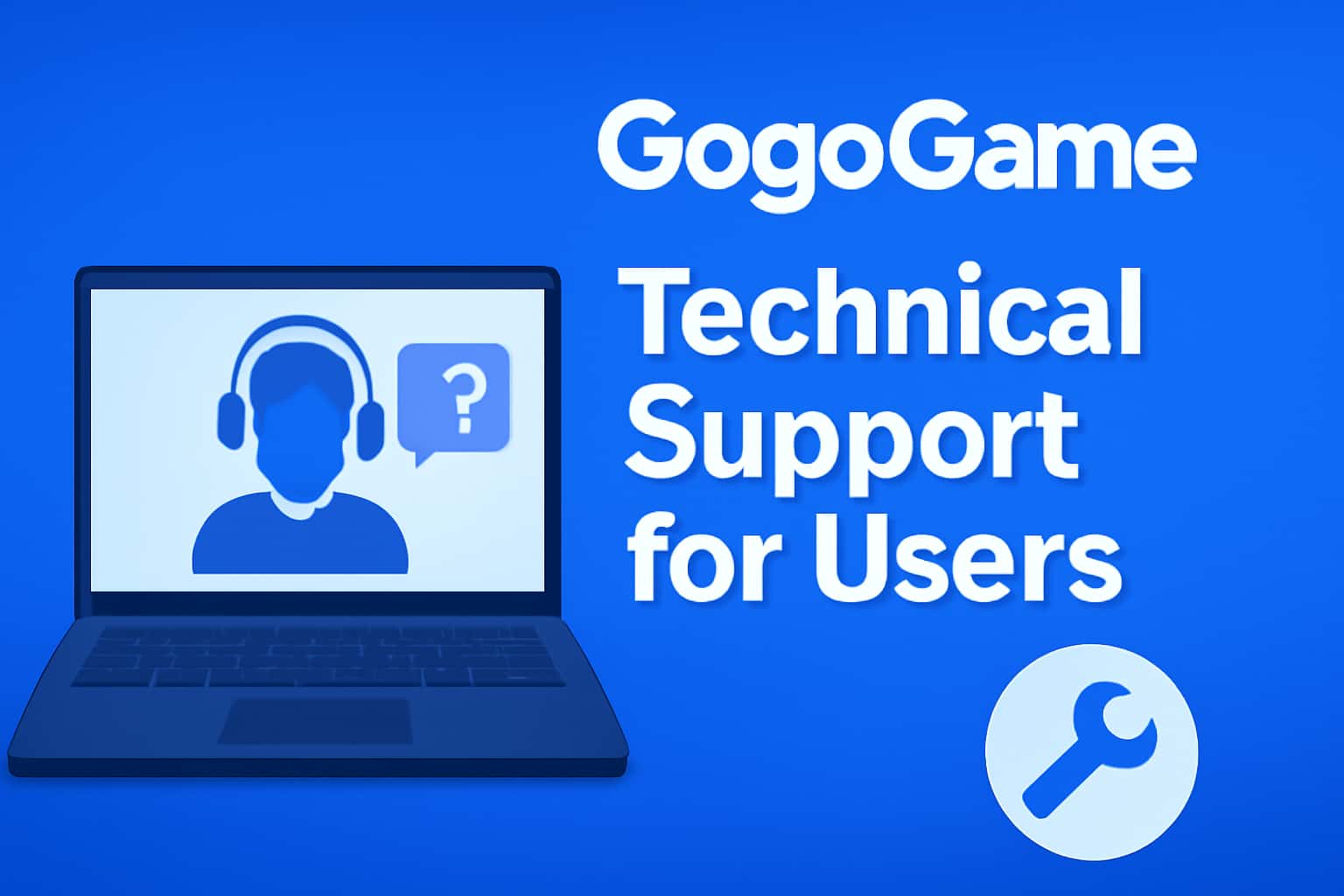 A futuristic scene depicting technical support for GogoGame users.