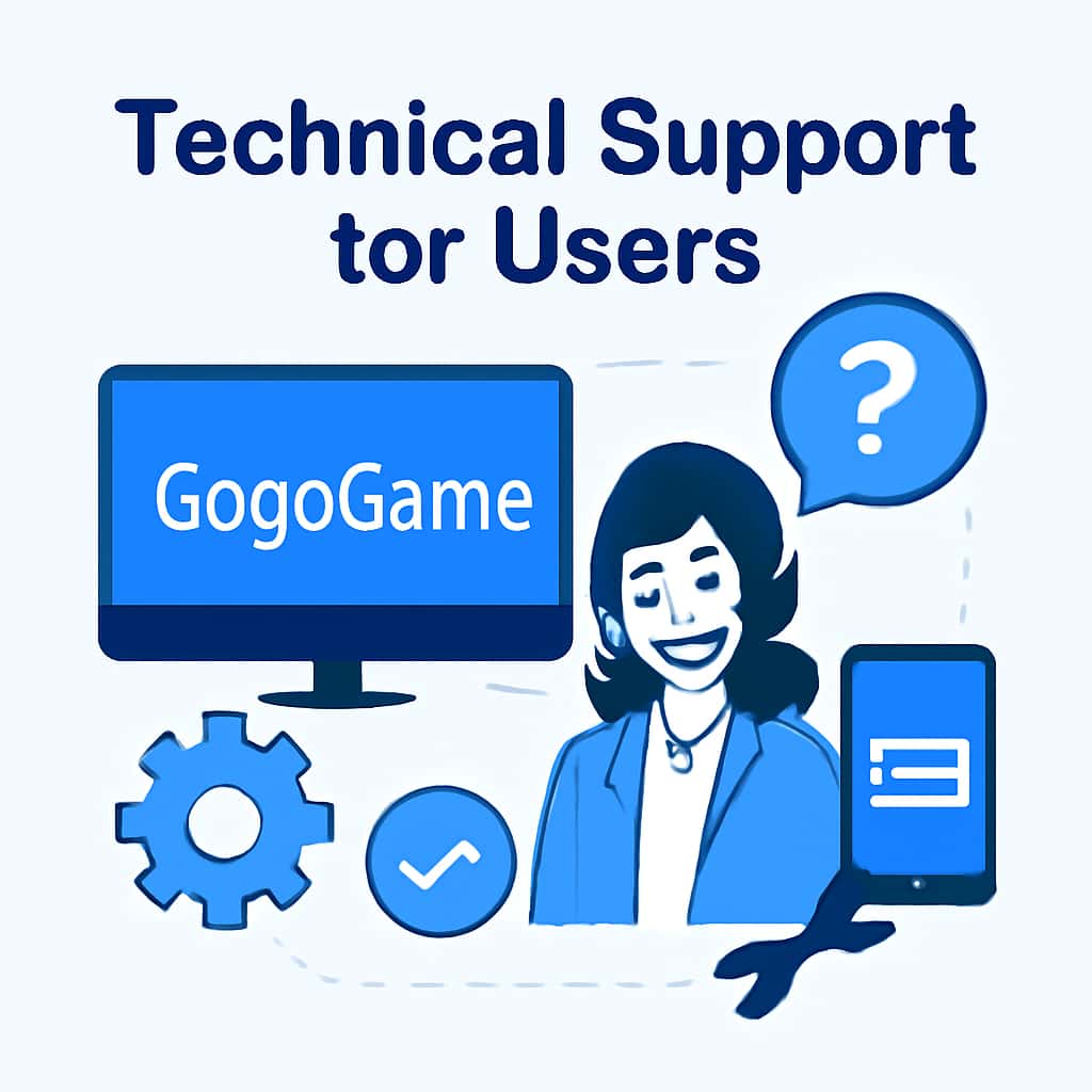 An educational illustration regarding GogoGame technical support.