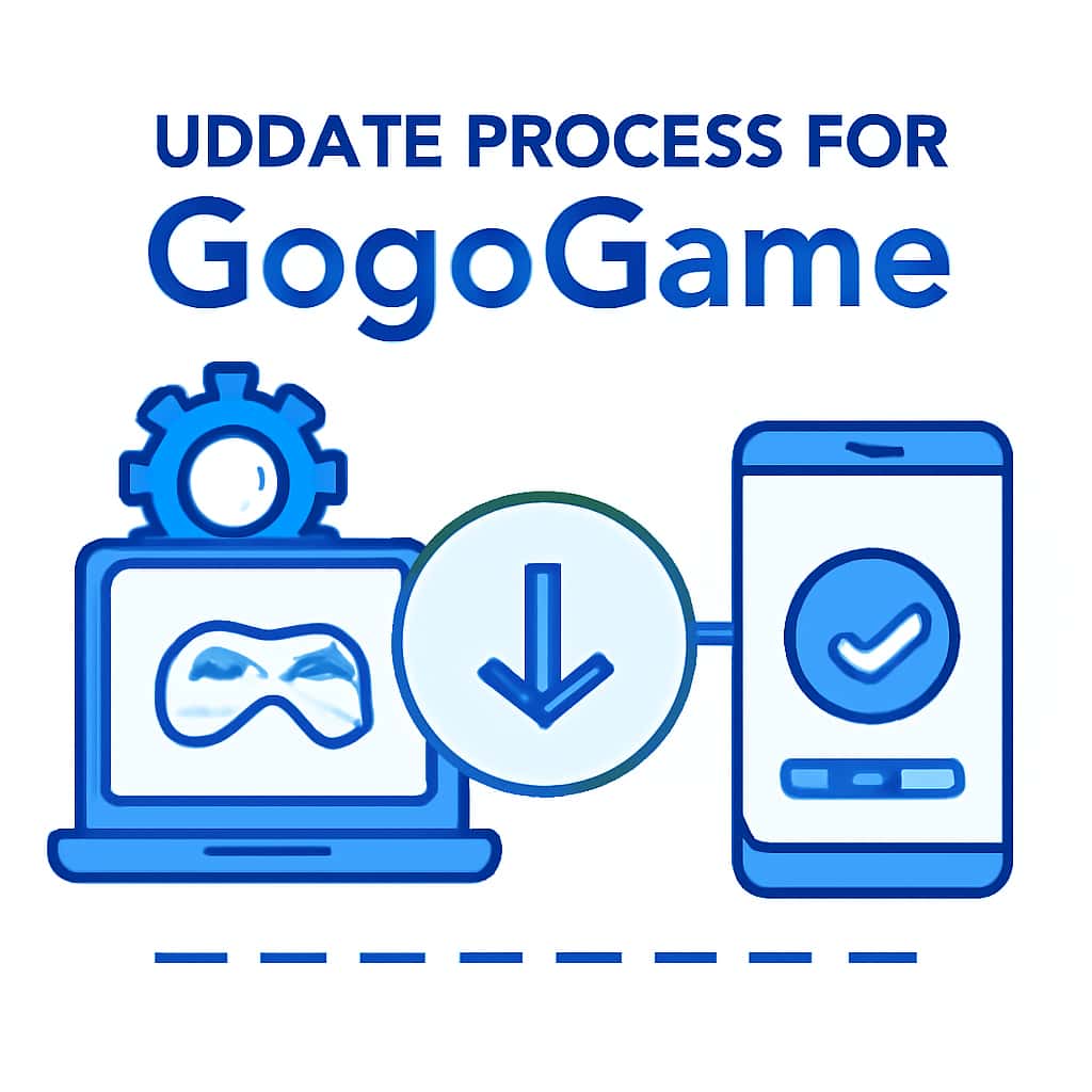An educational diagram explaining the steps involved in updating GogoGame.