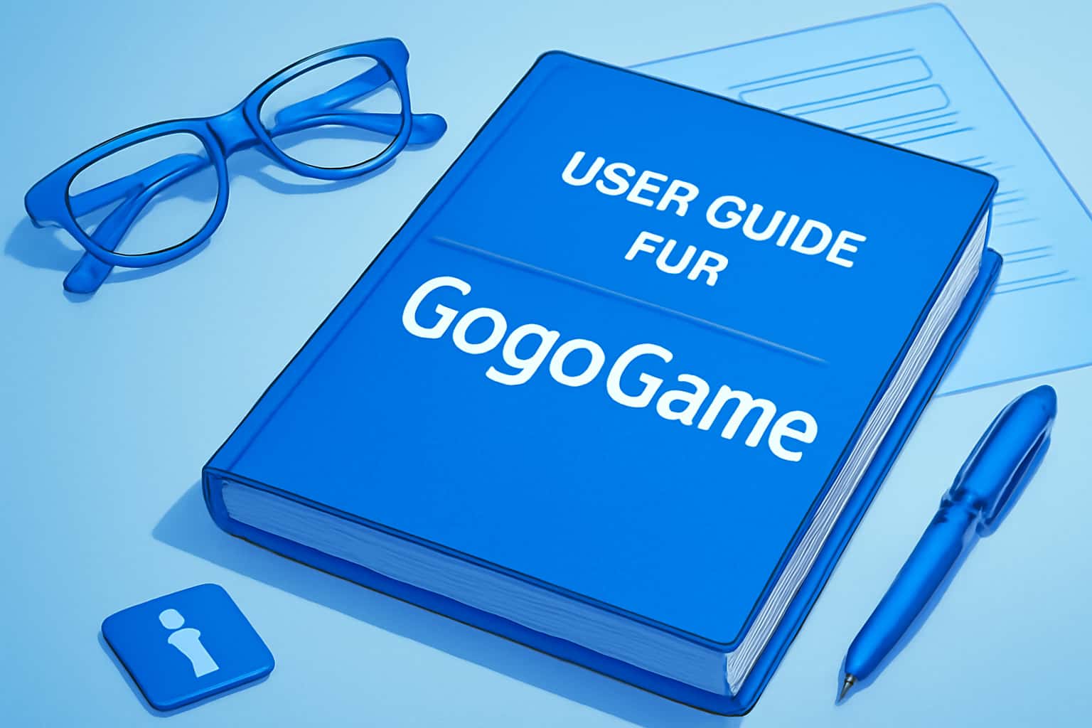 A futuristic representation of the User Guide for GogoGame with a tech-inspired design.