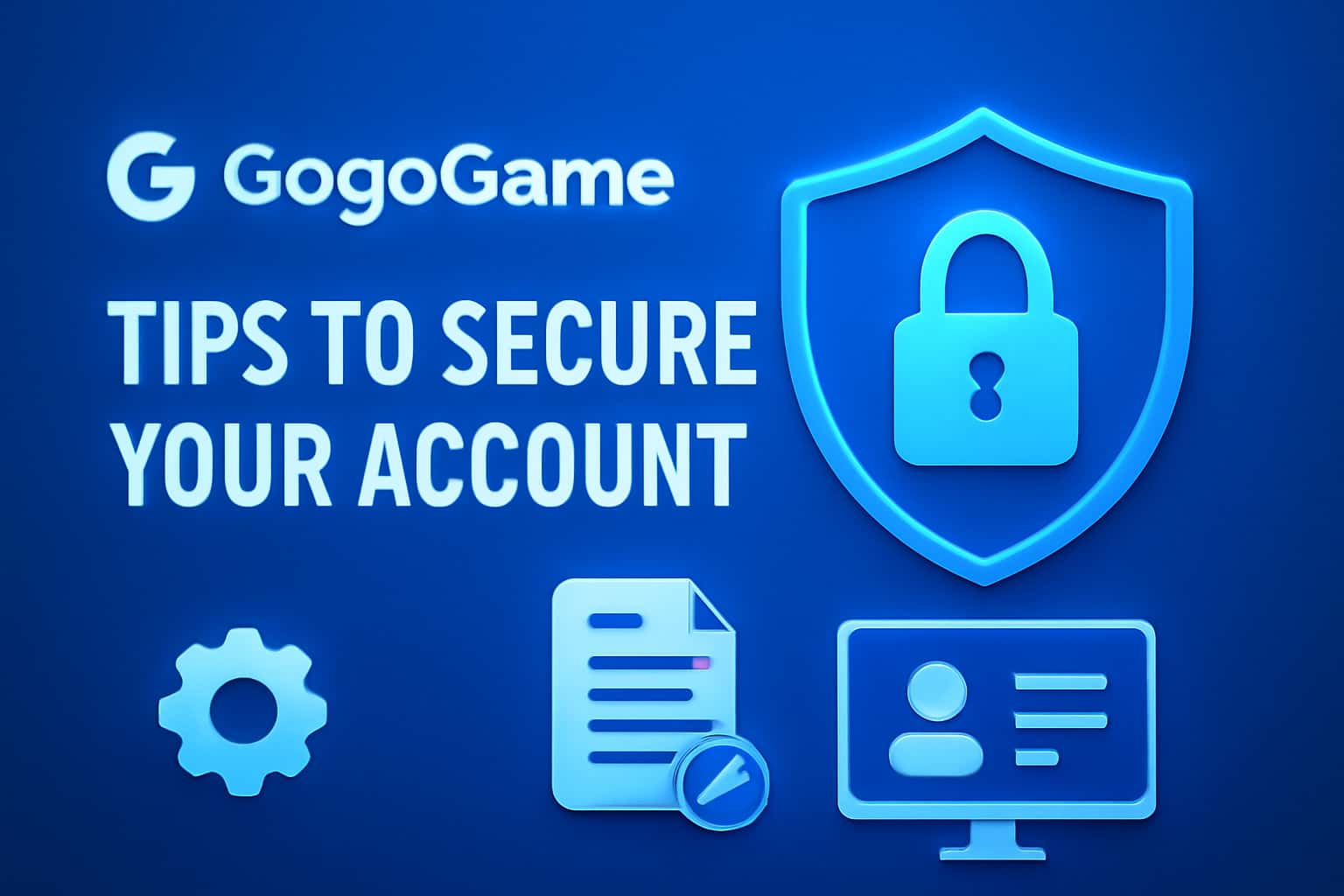 A futuristic scene highlighting tips for securing your GogoGame account.